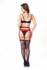 Florencia Zmysłowy czarny komplet z czerwoną koronką LivCo Corsetti Fashion  rozmiar - L/XL